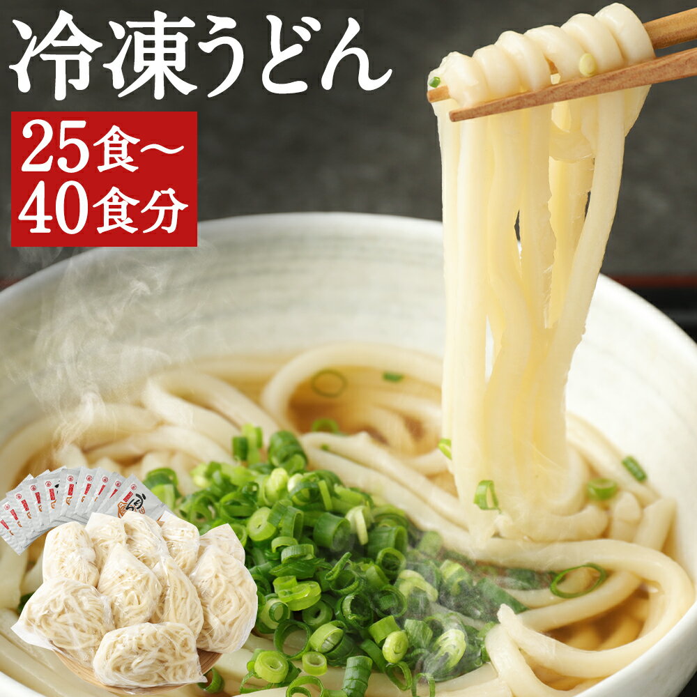 【ふるさと納税】熊本県産 冷凍うどん 25食/40食 選べる内容量 スープ付き うどん 冷凍 茹でるだけ 麺 うどん麺 個包装 送料無料