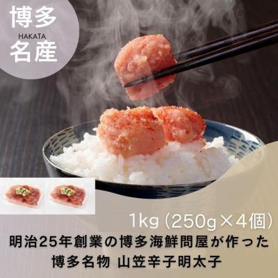 ふるさと納税 新宮町 山笠辛子明太子1kg(250g×4個)【辛子明太子】.AE260