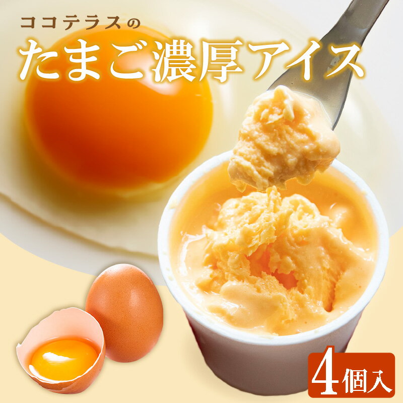 【ふるさと納税】たまご濃厚アイス【4個セット】ココテラスの新鮮卵をたっぷり使用！ カップアイス アイス 常滑牛乳 アイスクリーム スイーツ デザート 冷菓 人気 グルメ デイリーファーム 卵濃厚アイス ギフト 送料無料