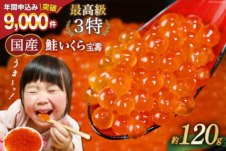 【TVで紹介】最高級3特 国産 味付 いくら 宝壽 醤油漬 120g×1 [かわむら家 宮城県 気仙沼市 20564365] イクラ 海鮮 魚介類 醤油 ふるさと納税 ふるさとのうぜい ふるさと