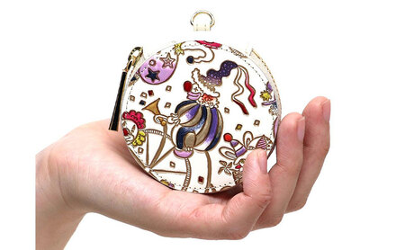 【文庫屋大関】マカロンポーチ ピエロ＜ソワレ＞【皮革工芸品】 ポーチ ミニポーチ 小物入れ アクセサリー入れ イヤホン入れ 収納 保管ケース 手のひらサイズ  本革 革 皮革 工芸品 工芸 雑貨 ギフ