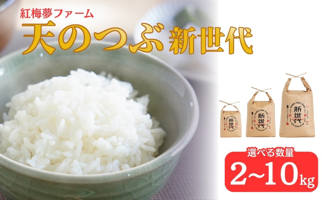 
                  【白米】天のつぶ「新世代」 白米 2-10kg | 令和7年産 2025年産 米2kg 5kg 10kg 精米 米2キロ 5キロ 10キロ ごはん 福島県産 南相馬 福島 紅梅夢ファーム ad001
                