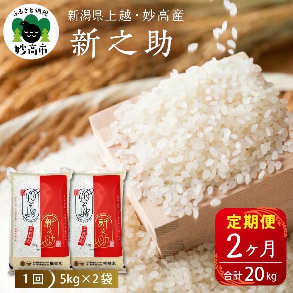 【定期便】【2026年6月下旬より発送】新潟県上越・妙高産新之助10kg×2回（計20kg）