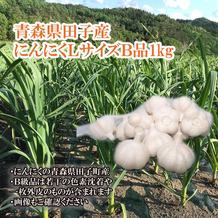 【ふるさと納税】青森県田子産にんにくLサイズB品 約1kg　 田子町 　お届け：10月15日〜4月30日まで