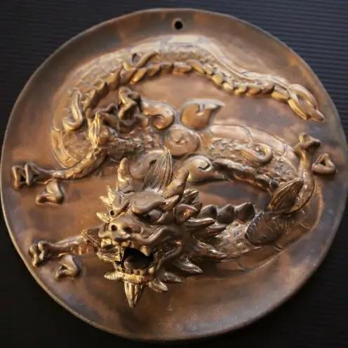 【datta.沖縄南の島陶芸工房】金龍の風水壁掛け
