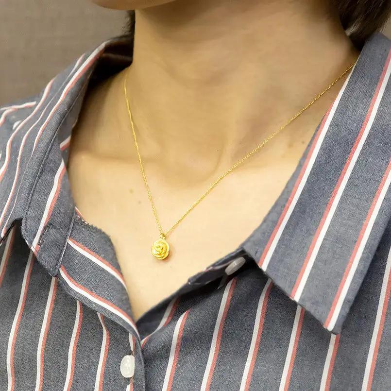 純金 24金 ネックレス ペンダント 40cm 3.2g バラ 薔薇 純金