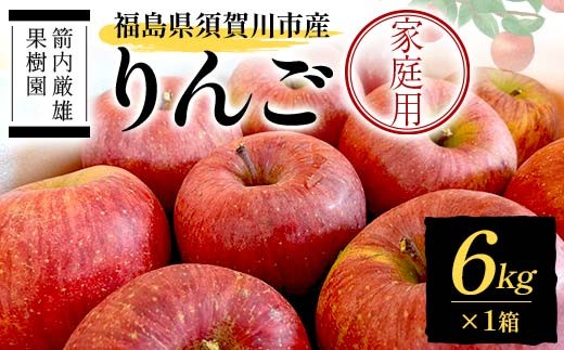 須賀川市産 リンゴ 家庭用 6kg ＜箭内厳雄果樹園＞ りんご リンゴ 林檎 デザート フルーツ 果物 くだもの F7X-0287