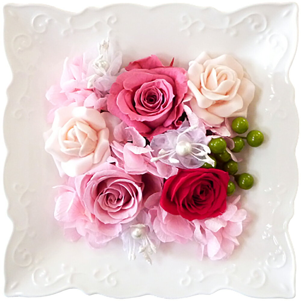 【ふるさと納税】プリザーブドフラワー　磁器フレーム アレンジメント （ピンク） プリザーブドフラワー 花 お花 ギフト 母の日 記念日 北海道 ふるさと納税 恵庭市 恵庭【140002】