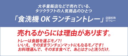 【ブルー2枚組】タツクラフト ST ランチョン トレー M 33cm ミルキー チェック
