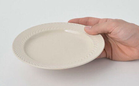 【波佐見焼】ローズマリー プレート 約18cm デニム＆アイボリー ペア 2色セット【福田陶器店】[PA422]