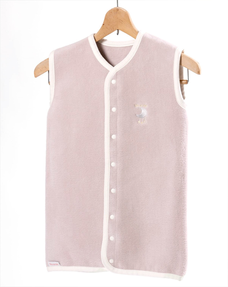 
綿毛布スリーパー (Mサイズ) 2way仕様で暖か ベージュピンク×ホワイト 毛布の町 (泉大津産) [2437]
