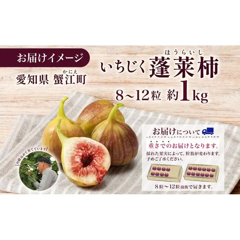 数量限定 いちじく 蓬莱柿 ほうらいし 約1kg 8粒～12粒 朝穫れ 果物 フルーツ 無花果 イチジク 愛知県産 デザート おやつ 食後 朝採り 産地直送 お取り寄せ 送料無料 名古屋西青果 愛知県