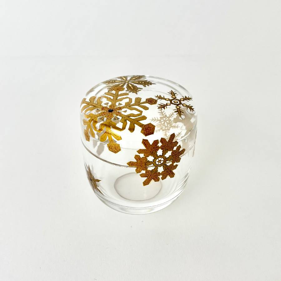 ＜うるしアートはりや＞雪華蒔絵アクリル中棗