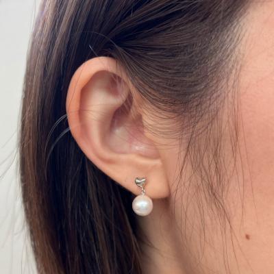 ふるさと納税 天草市 7.5-8mm ホワイトピンク あこや真珠 パールピアス ハート 【K14WG】_S101-288 |  | 02