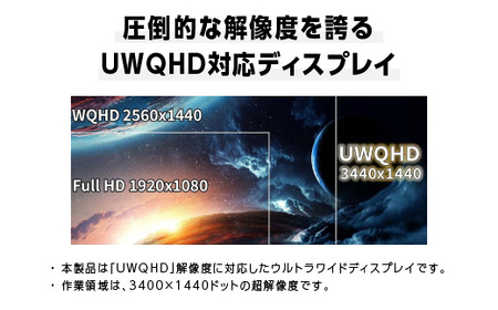 液晶モニター34型ウルトラワイド曲面UWQHD(3440x1440)165Hz対応リファビッシュ品【1388562】