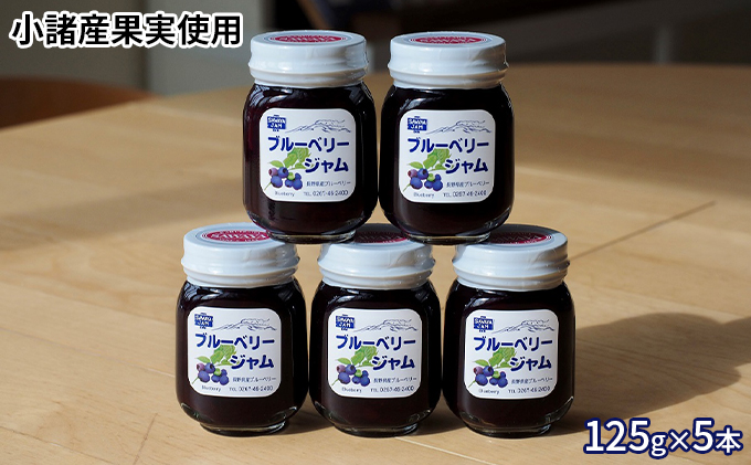 ジャム ブルーベリー 125g 5本 セット 信州小諸産 長野 加工品 フルーツ 果物 