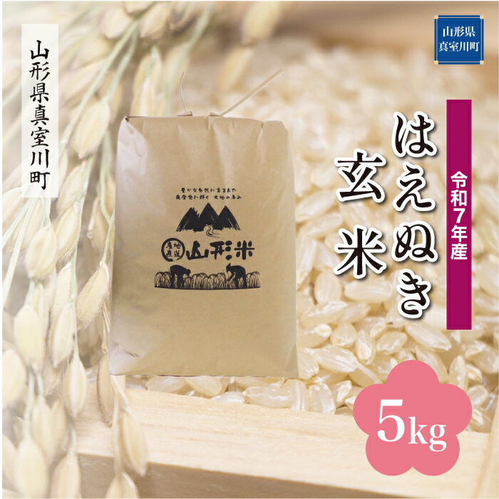【ふるさと納税】 令和7年産 真室川町厳選 はえぬき ［玄米］ 5kg（5kg×1袋）