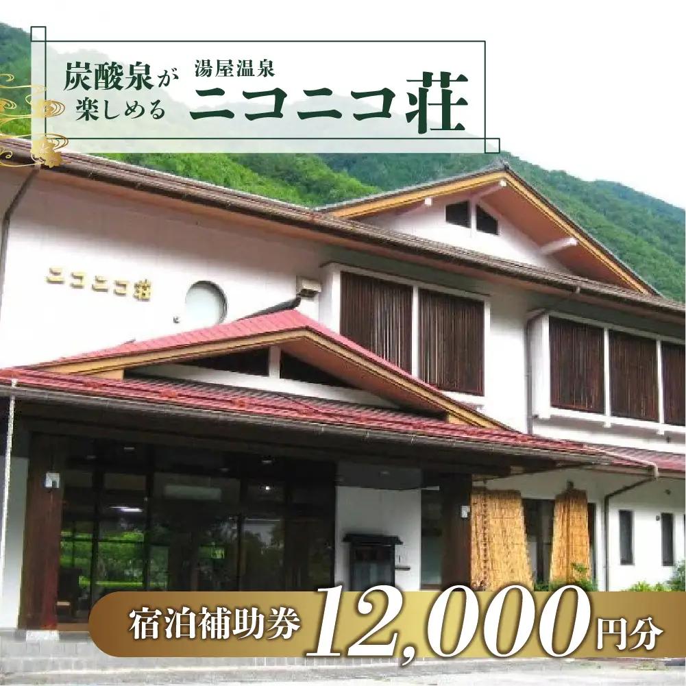 湯屋温泉【ニコニコ荘】宿泊補助券（12,000円分）【a027-4】
