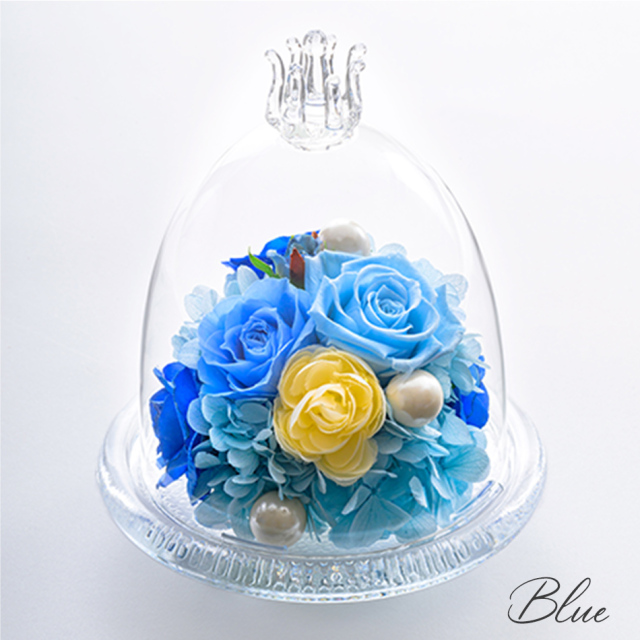 ガラスドームS 花 お花 プリザーブドフラワー ギフト プレゼント お祝い 誕生日 お供え アレンジ インテリア 東京都 墨田区【レッド】