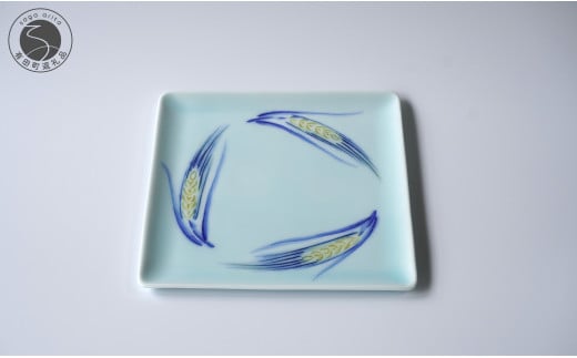 有田焼 麦おどる角皿 【晩香窯 庄健】食器 うつわ 器 シン