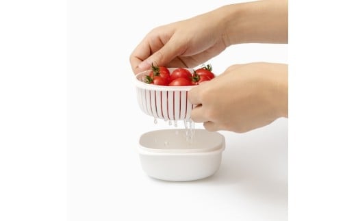 蒸気であたためる冷凍ごはん容器　2個組【5色から好きなカラーを選べる】 ホワイト / 奈良県 葛城市 容器 プラスチック ライクイット 冷凍ご飯 ザル型【like090-1】_イメージ5