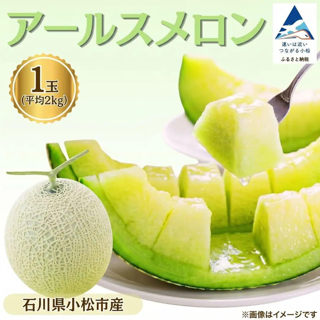 アールスメロン 1玉 約2kg マスクメロン 青肉 石川県 小松市 ar004n00