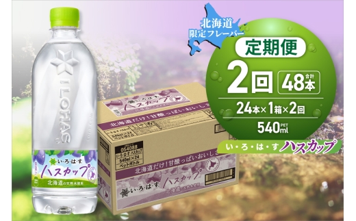 【２ヶ月定期便】い・ろ・は・す ハスカップ　540mlPET×24本｜コカ・コーラ 飲料 ドリンク 飲み物 水 北海道 札幌市