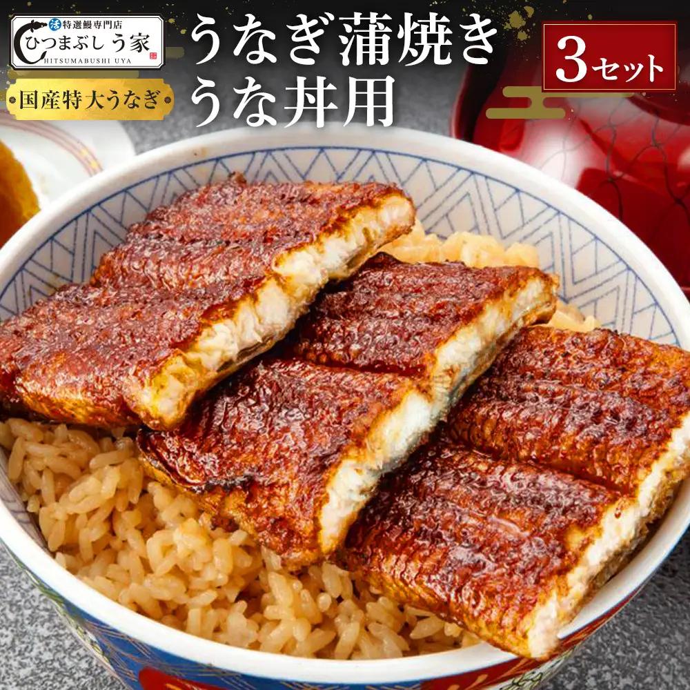 国産特大うなぎ蒲焼き（うな丼用３セット）