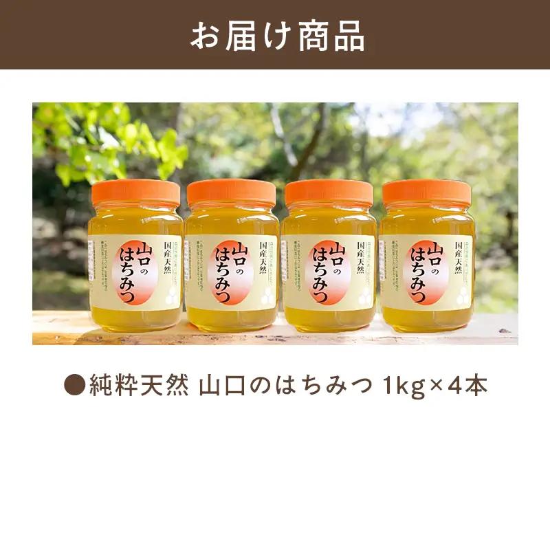 純粋天然 山口のはちみつ1kg 4本