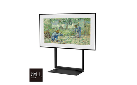 WALL インテリアテレビスタンド FRAMESTAND テレビスタンド 80インチ対応 首振り 壁寄せ スタイリッシュ デザイン スリム 東京都 大田区 ホワイト