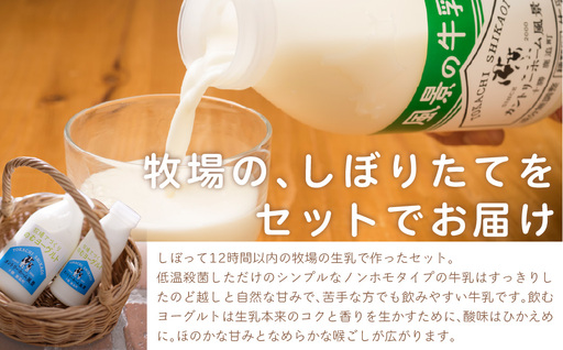 【定期3ヶ月】のむヨーグルト500g 風景の牛乳500ml 各4本 SKB112