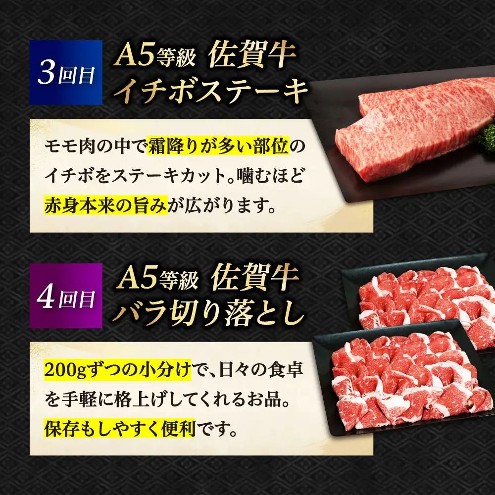 【4回定期便】佐賀牛プレミアム定期便（寄附金額 10万円コース）/ナチュラルフーズ[UBH125]