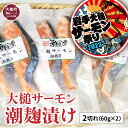 【ふるさと納税】大槌 サーモン 潮麹漬け 2切れ (60g×2) の3パック 入れ