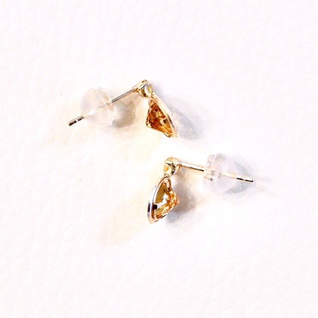 【ジュエリー】K10 イエローゴールド シトリン ピアス 保証書付 SE-2857