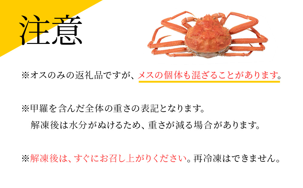 訳あり オオズワイガニオス 大サイズ (約400-500g) 浜ゆで 2kg (4～5尾入)  ボイル 北海道 AS115_イメージ4