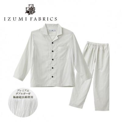 ふるさと納税 和泉市 【ジュニアパジャマ :140cm】イズミファブリックス プレミアムガーゼパジャマ　色:プラチナグレー |  | 01