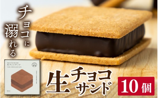 【山奥チョコレート 日和】 生チョコサンド 10個入 [A-026001] / チョコレート 老舗 焼菓子 焼き菓子 洋菓子 チョコレート デザート スイーツ クッキー カカオ 詰合せ 詰め合わせ チ