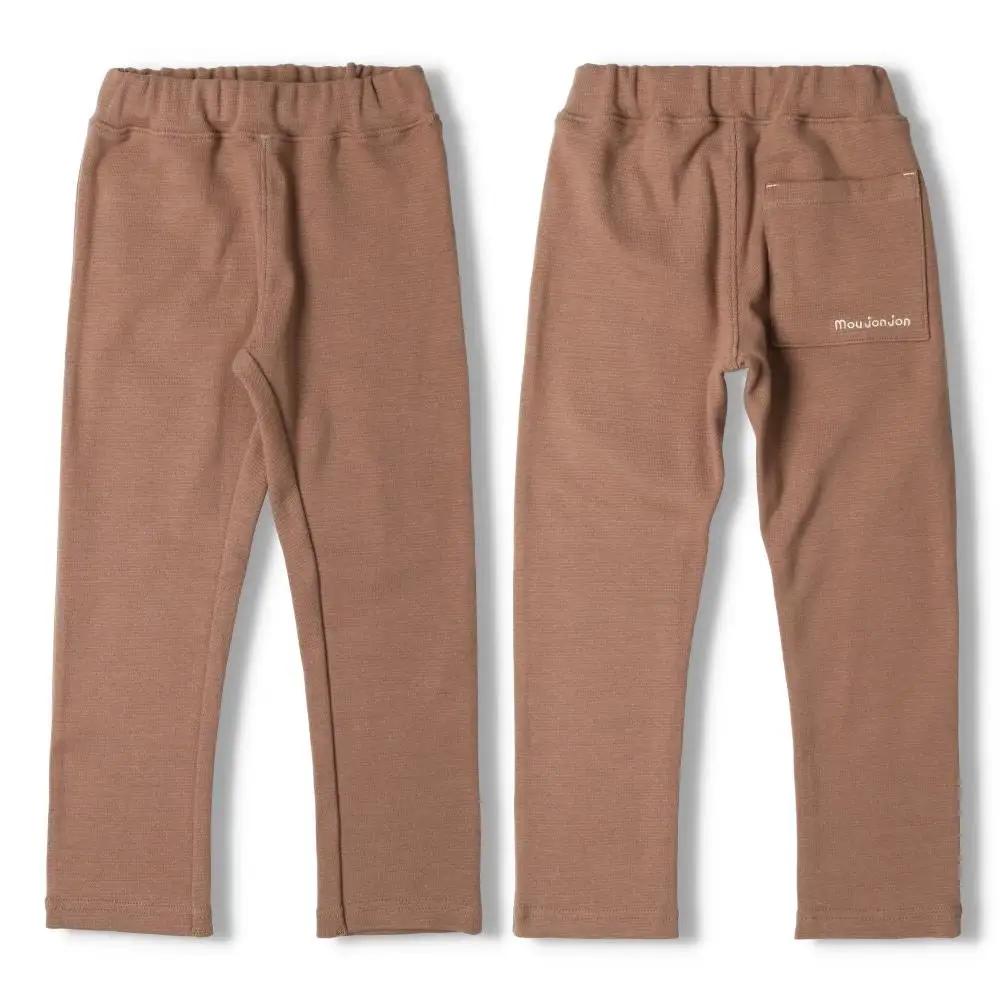 リップルフライスカラー長パンツ【ブラウン／110サイズ】【長パンツ ロング パンツ キッズ 子供 ブラウン シンプル 衣料 ファッション】