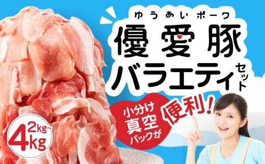 【9パック　2.25kg】国産 三元豚 真空パック 小分け 豚肉 優愛豚 豚こま切れ