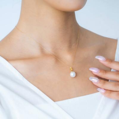 ふるさと納税 神戸市 【鞠】白蝶真珠(南洋真珠) イエローサファイア K18 イエローゴールド ペンダントトップ |  | 03