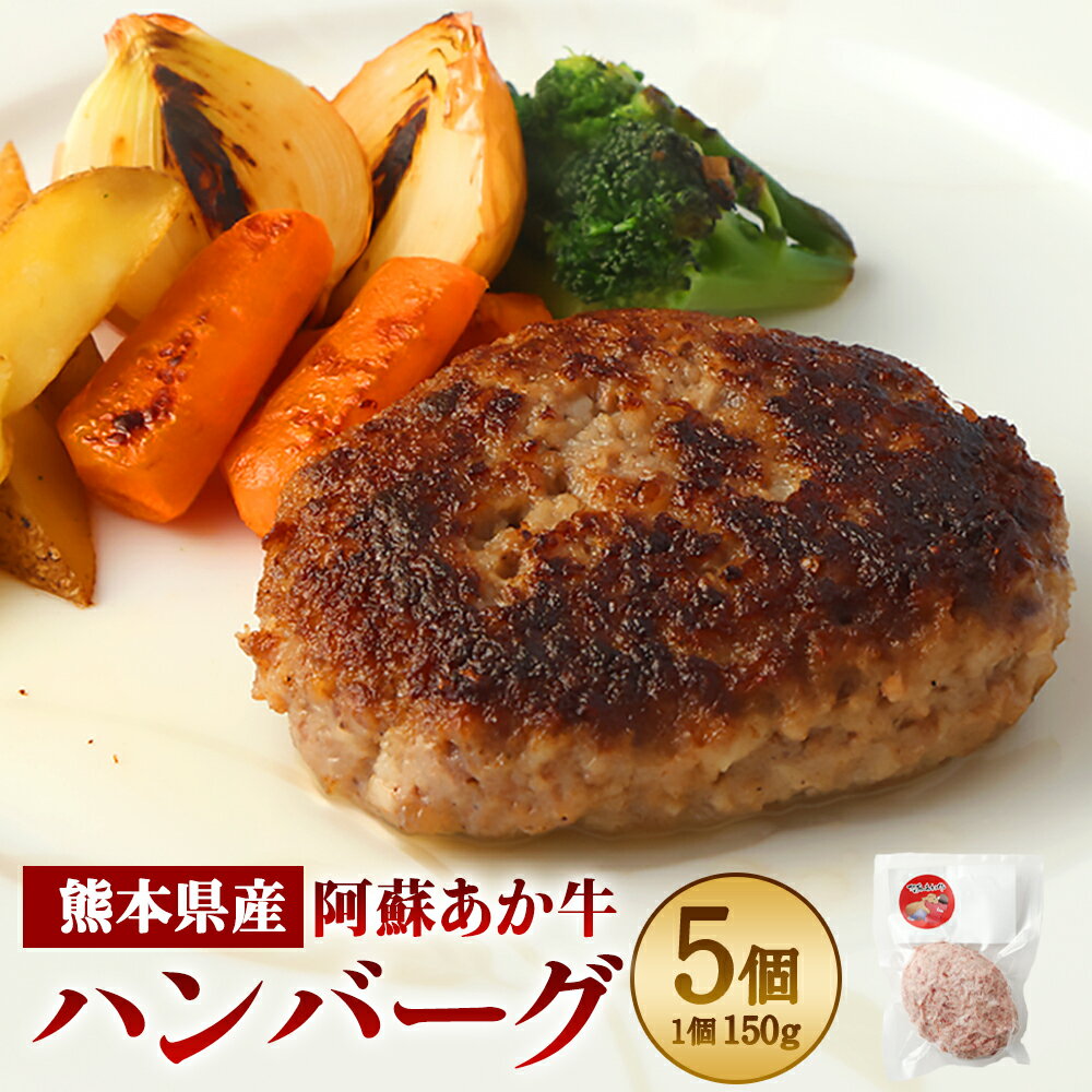 【ふるさと納税】阿蘇あか牛 ハンバーグ 150g×5個 計750g あか牛肉100％ あか牛 牛肉 和牛 肉 お肉 惣菜 おかず 簡単調理 焼くだけ お取り寄せ グルメ 冷凍 九州 熊本県 高森町 送料無料