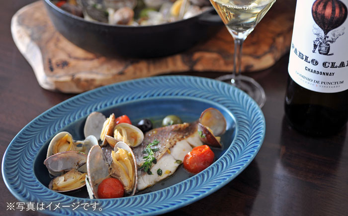 【波佐見焼】ローズマリー リムオーバル プレート グレー【翔芳窯】 [FE206]