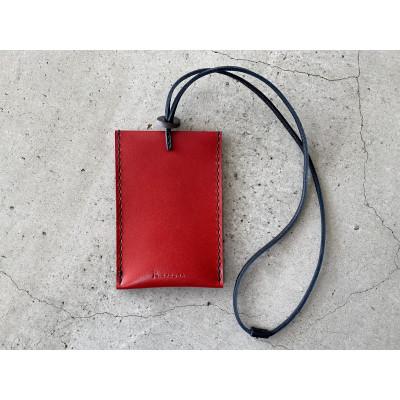 ふるさと納税 高槻市 【KAKURA】手縫い パス&カードケース himo　urushiレッド　定期入れ |  | 01