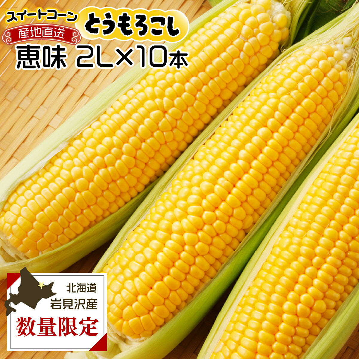 【ふるさと納税】市場の目利き　北海道岩見沢産とうもろこし「恵味 2L 10本」