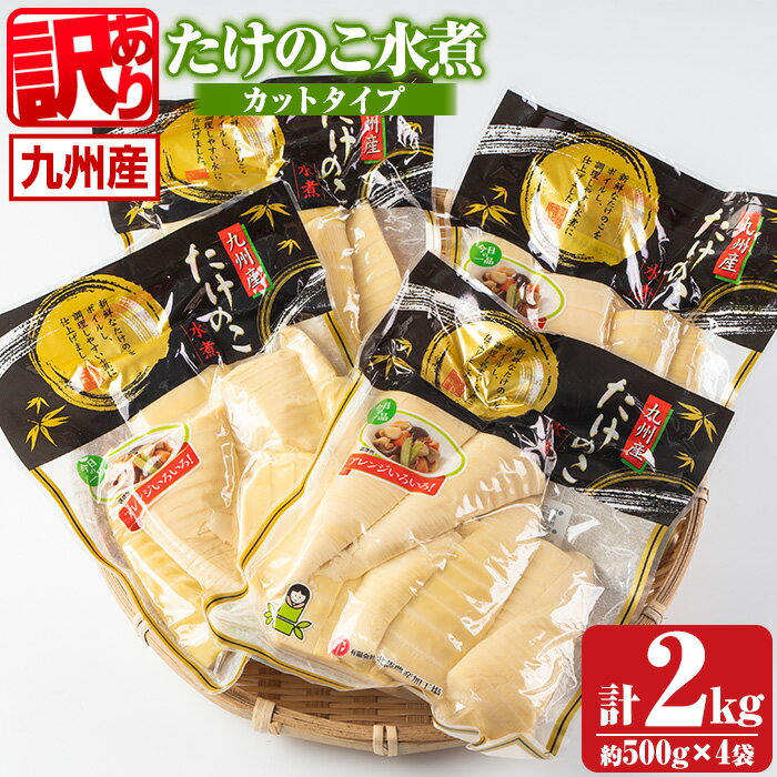 【ふるさと納税】《訳あり・毎月数量限定》たけのこ水煮カットタイプ(計約2kg・約500g×4袋) 鹿児島 国産 水煮 たけのこ 筍 タケノコ 煮物 炊き込みご飯 常温保存 常温【北薩農産加工場】