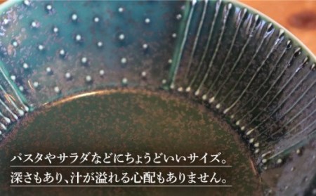 ねずみとラ 輪花皿 大 小 グリーン 2点set【谷鳳窯】[NAT022] 肥前吉田焼 焼き物 やきもの 器 うつわ 皿 さら