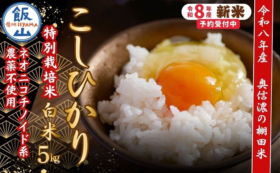 
                  【令和8年産 新米】 特別栽培米 こしひかり 精米 5kg 特別栽培米 『奥信濃の棚田米 実の里』｜ お米 コメ 白米 ご飯 長野県 信州 飯山市 令和8年 コシヒカリ 産地直送 農家直送（Ck-002）
                