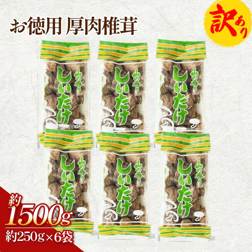 【ふるさと納税】【訳あり】 お徳用 厚肉椎茸 約1500g （約250g×6袋） FPB75