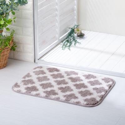 ふるさと納税 海南市 コスモトロンで作った人気のモロッカン柄吸水速乾バスマット縦50cm×横70cmベージュ