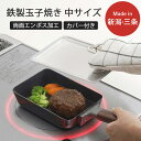 【ふるさと納税】両面エンボス鉄製玉子焼き(中サイズ)＆カバーセット 玉子焼き用フライパン ガス火・IH対応 餃子用フライパン キッチン用品 燕三条製 下村企販 新生活【011S182】